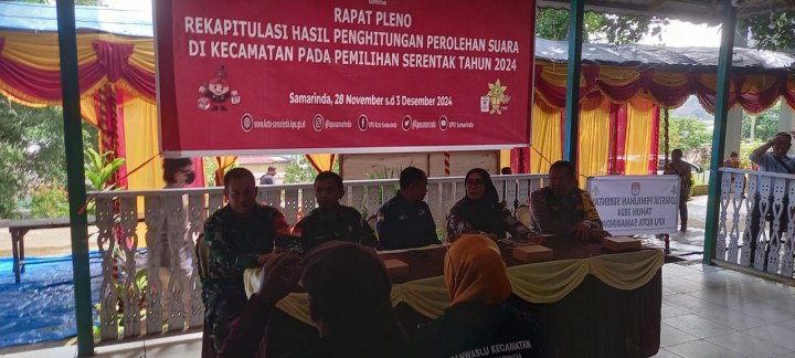 Rapat Pleno terbuka Rekapitulasi penghitungan surat suara pada pemilihan serentak 2024 .