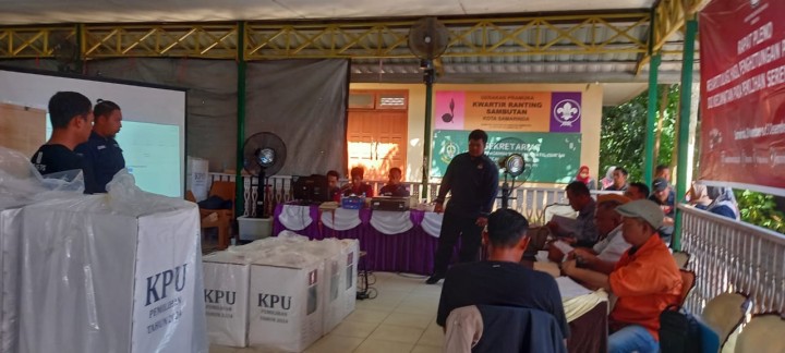 Rapat Pleno terbuka Rekapitulasi penghitungan surat suara pada pemilihan serentak 2024 .