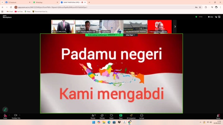 Rapat Paripurna DPRD Kota Samarinda Masa Persidangan II Tahun 2025 dengan agenda : Penjelasan Wali Kota Samarinda atas Usulan Raperda di Luar Propemperda Kota Samarinda Tahun 2025.
