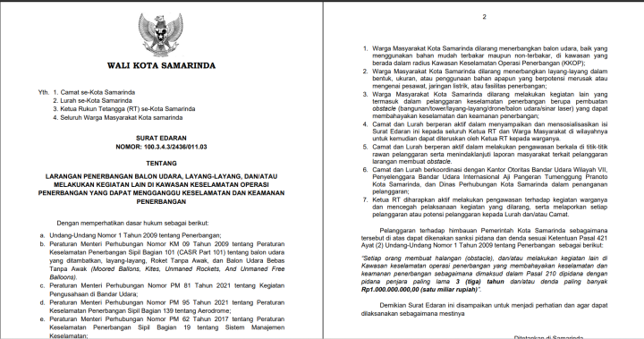 Surat Edaran Keselamatan,Keamanan dan Ketertiban Nomor : 100.3.4.3/2436/011.03