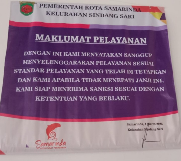 Maklumat pelayanan,Survei Kepuasan Masyarakat (SKM) dan Motto Pelayanan Kelurahan Sindang Sari