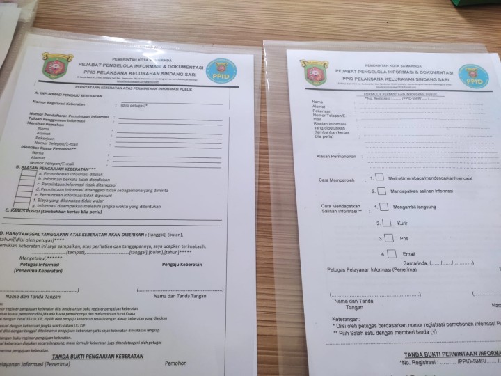 Form Permohonan dan Keberatan Informasi