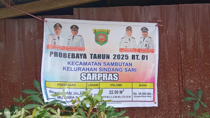 Monitoring Pengerjaan Semenisasi jalan dan Draienase di Bidang Saprap (PROBEBAYA) Sindang Sari.