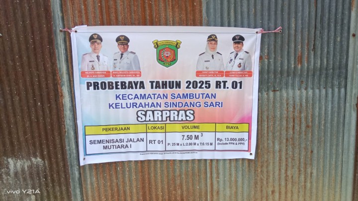 Monitoring Pengerjaan Semenisasi jalan dan Draienase di Bidang Saprap (PROBEBAYA) Sindang Sari.
