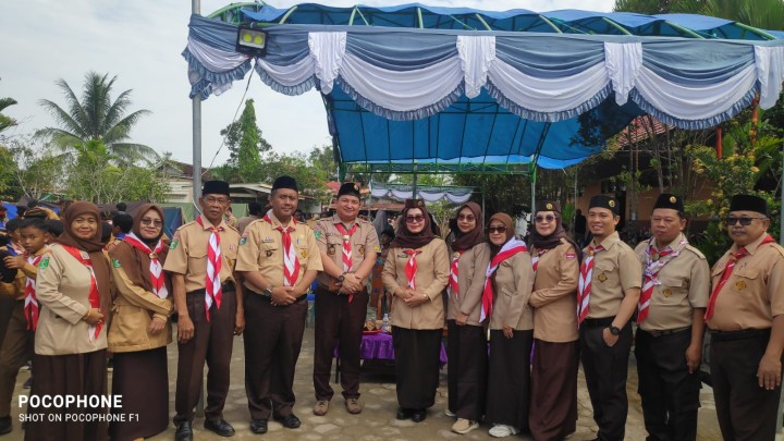 Menghadiri undangan Kegiatan Perkemahan Gabungan Pramuka Jenjang SD/MI se-Kecamatan Sambutan