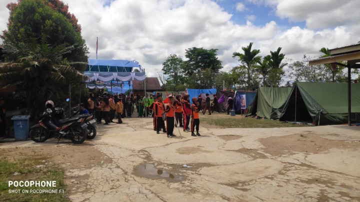 Menghadiri undangan Kegiatan Perkemahan Gabungan Pramuka Jenjang SD/MI se-Kecamatan Sambutan