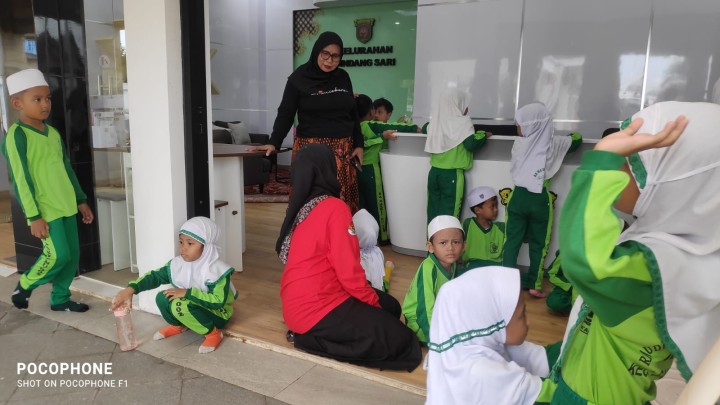 Kunjungan TK Raudhatul Athfal Ma'arif NU 002 Sindang Sari ke Perpustakaan Kelurahan.Kecamatan Sambutan.Kota Samarinda.