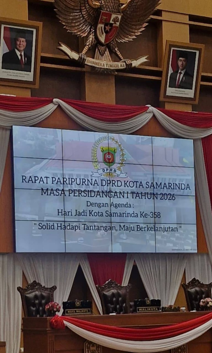 Rapat Paripurna DPRD Kota Samarinda Masa Persidangan I Tahun 2026 Agenda Hari Jadi Kota Samarinda ke 358 yang dilaksanakan oleh DPRD Kota Samarinda bertempat di Ruang Rapat Paripurna DPRD Kota Samarinda.
