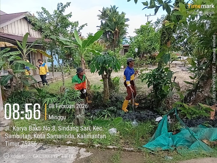 Kegiatan Gotong Royong bulanan di Wilayah masing-masing RT Sindang Sari serta di lanjutkan Pembongkaran Rumah singgah Guru yang akan di Bangun Koperasi Merah Putih.