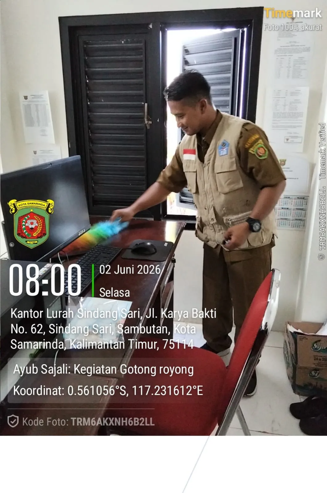 Kegiatan Aman, Sehat,Resik, Indah (ASRI) di Ruang kantor kelurahan Sindang Sari.