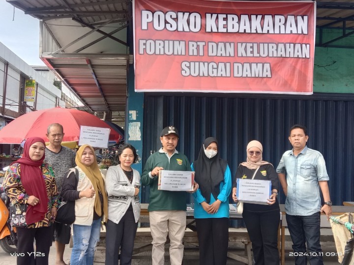 Kelurahan Sungai Dama melakukan Penggalangan Dana Kebakaran di JL.kakap