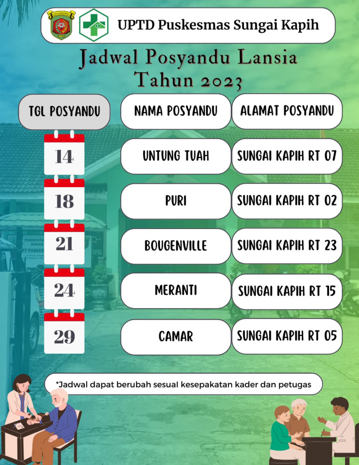 JADWAL POSYANDU LANSIA TAHUN 2023