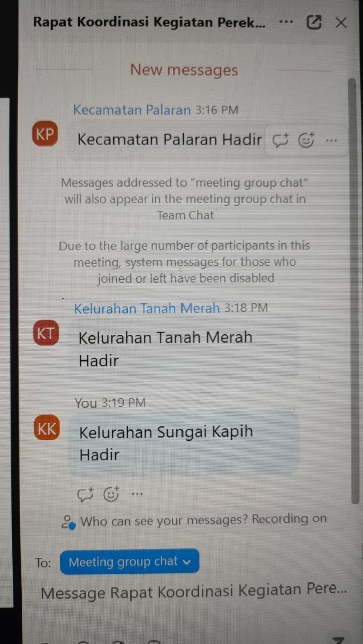 Kegiatan Kelurahan Sungai kapih Selasan Tanggal 29 Oktober 2024