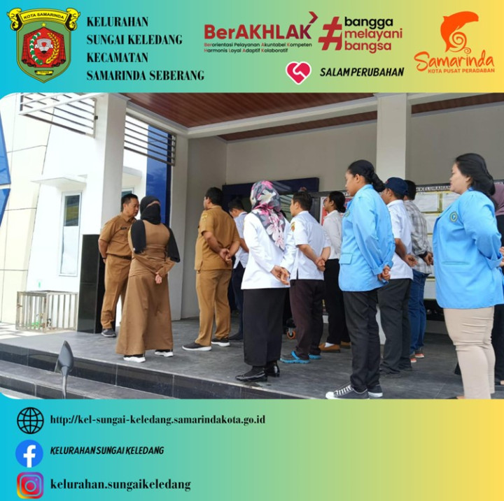 Seluruh Kasi dan Staf Kelurahan Sungai Keledang, Melakukan Apel Setiap Hari Senin