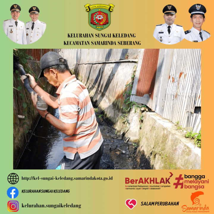 Kegiatan Gotong Royong Lingkungan Di RT.19,22 & 27, Kel. Sunga Keledang.