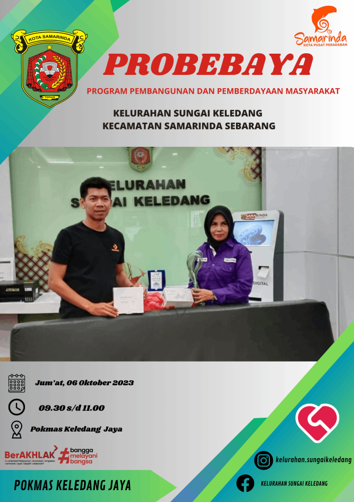 Penyerahan Barang Pengadaan Kegiatan Sapras Probebaya Kepada Pokmas Keledang Jaya