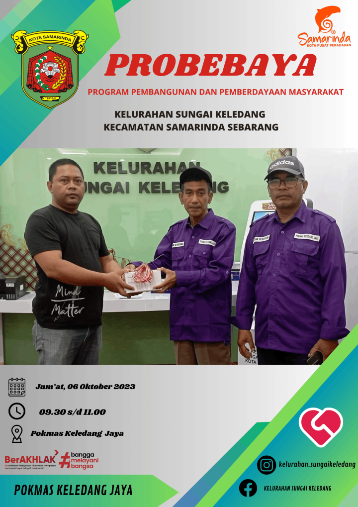 Penyerahan Barang Pengadaan Kegiatan Sapras Probebaya Kepada Pokmas Keledang Jaya
