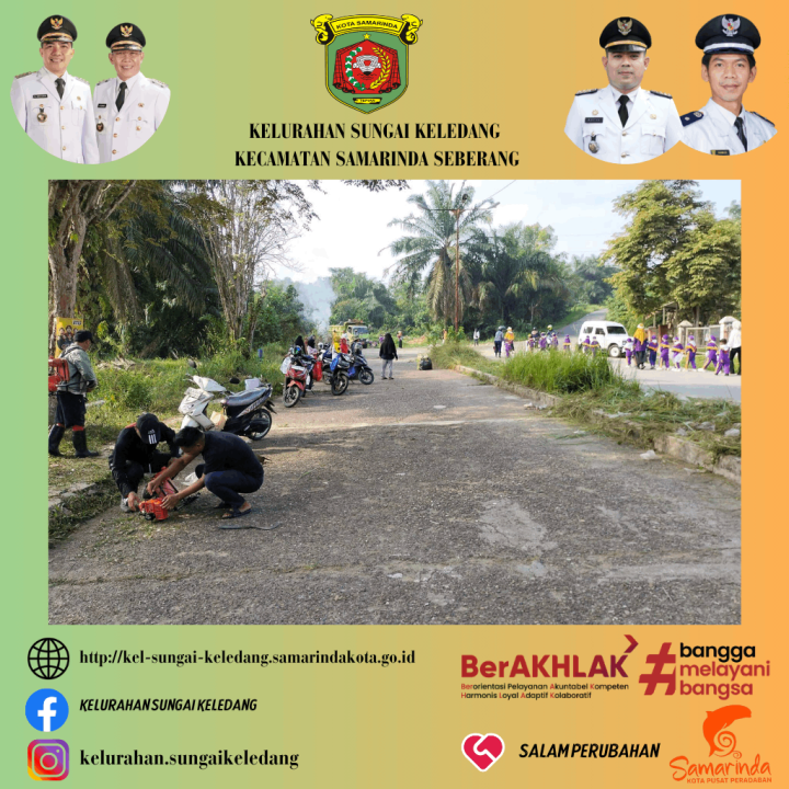 Lurah Beesama Jajaran & Staf Ikut Serta Dalam Kegiatan Gotong Royong Di Perum Keledang Mas Baru Kel. Sunga Keledang