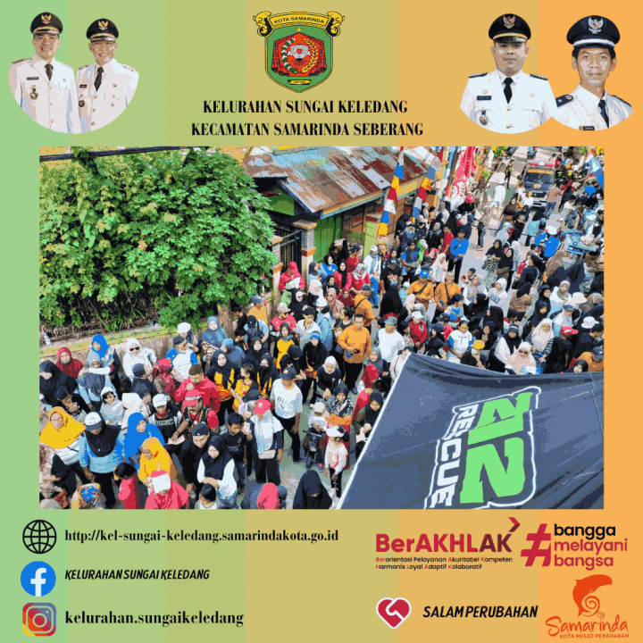 Rangkaian Kegiatan Hari Jadi Kota Samarinda Ke 356 & HUT Pemerintah Kota Samarinda Ke 64 Di Kelurahan Sungai Keledang,, Kegiatan  Diawali Dengan Jalan Santai Dan Senam, Di Lanjut Dengan Pengundian Kupon Dorprise