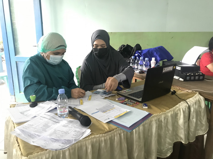 Vaksin Massal Covid-19 di Aula Kecamatan Sungai Pinang