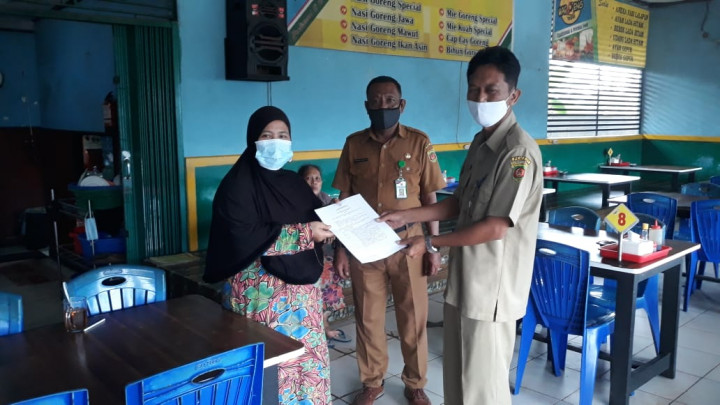 Kegiatan monitor intruksi walikota no 2 thn 2021 bersama lurah.babinkmtbmas.ketua lpm.dan fkpm.kel tanh merah .pada cafe dan warung makan dll