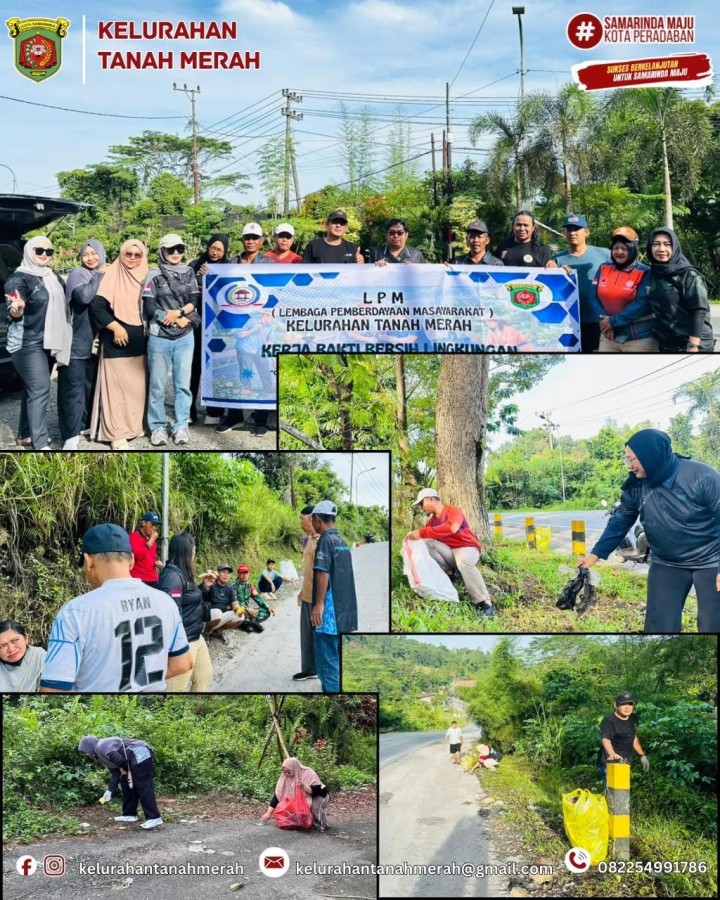Kegiatan Gotong Royong Bersama yang Diselenggarakan Oleh LPM Kelurahan Tanah Merah