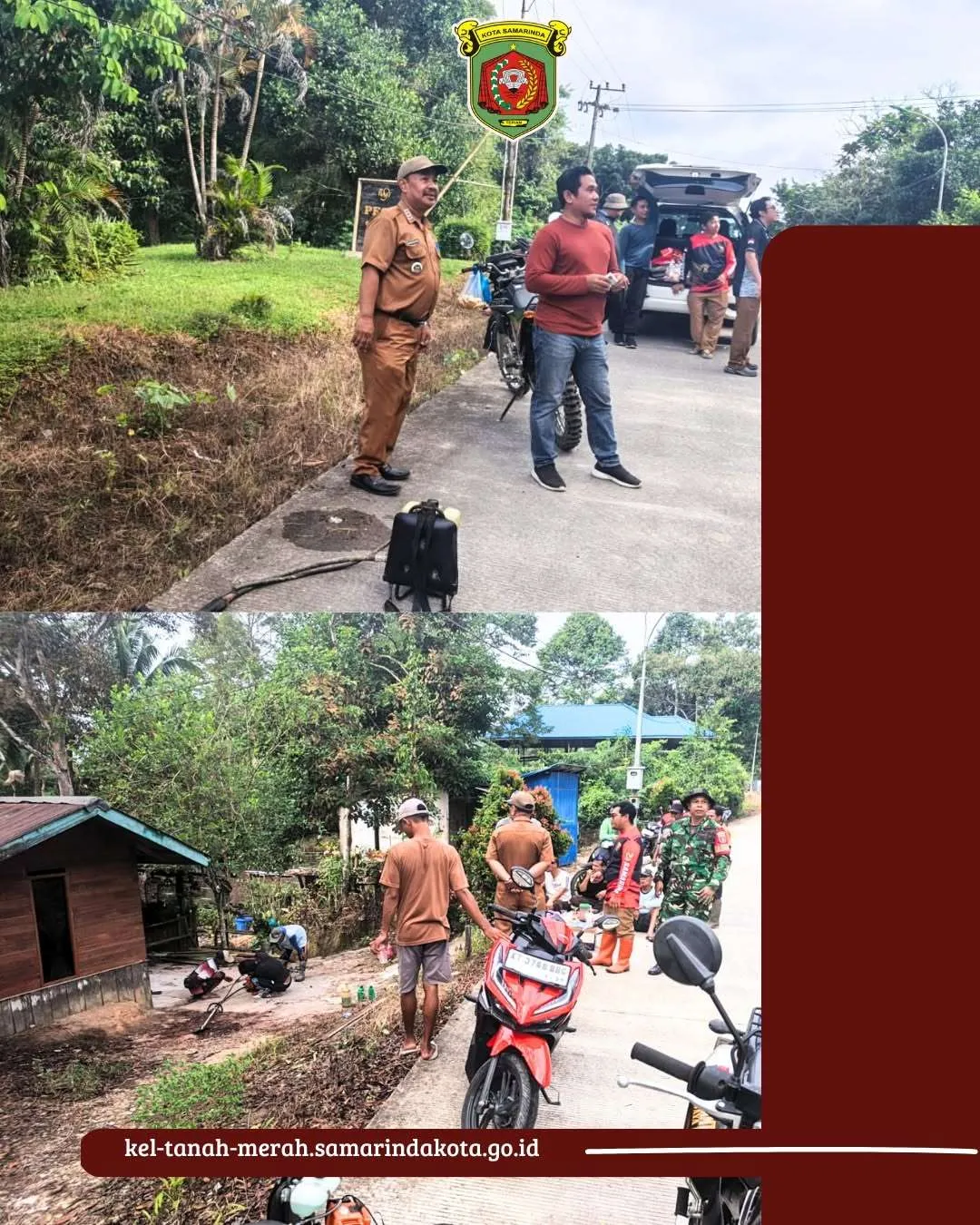 Kerja Bakti Bersama Kelurahan Sungai Siring dan Kelurahan Budaya Pampang dalam Rangka Menyambut Acara Festival di Kelurahan Budaya Pampang