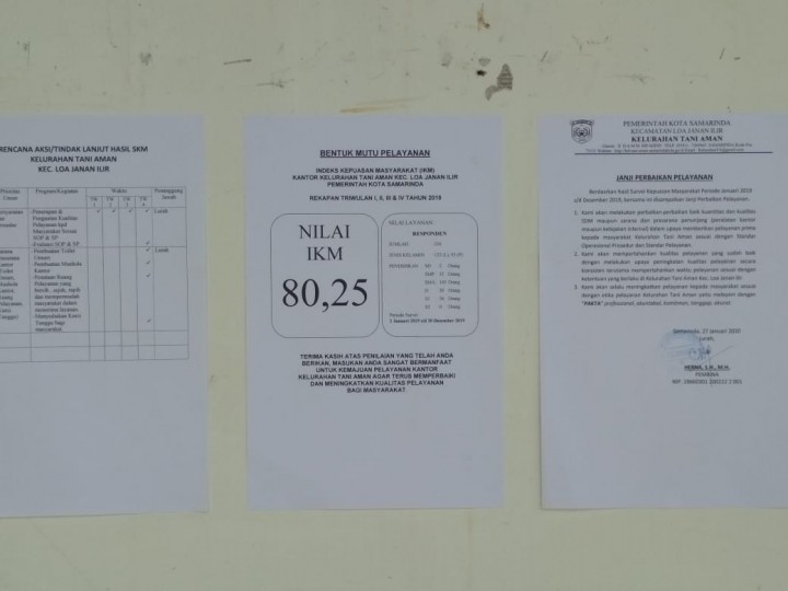 NILAI SKM, JANJI PERBAIKAN PELAYANAN DAN RENCANA AKSI TAHUN 2019