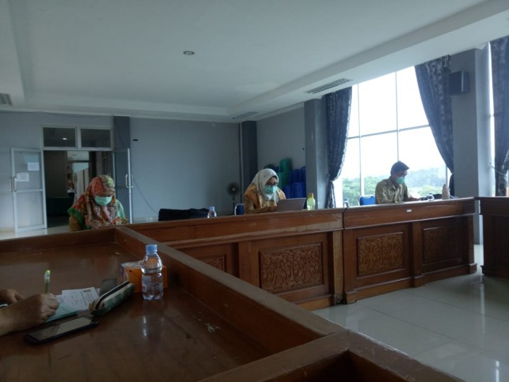 Rapat sengkrinisasi dan koordinasi penanganan covid 19 tim gugus  TK Kecamatan LJI Senin 20 Juli 2020