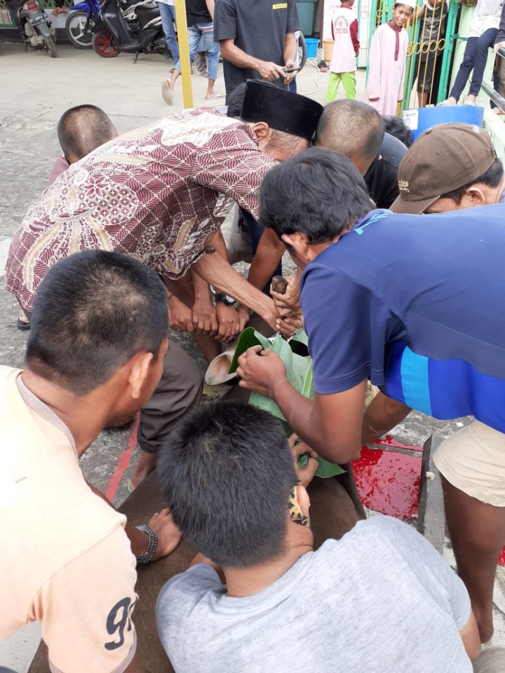 Kelurahan Tani Aman hewan Kurban yang dipotong  pada laporan Sementara 19 Sapi dan 13 Kambing