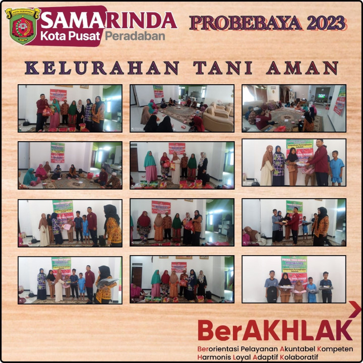 Penyerahan Bantuan Sembako Probebaya 2023 RT.12 Kel.Tani Aman