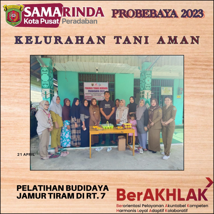 Pelatihan Budidaya Jamur di Wilayah RT.07 Kel.Tani Aman TH.2023