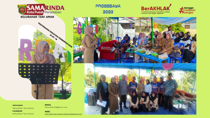 Penyerahan Kegiatan Pemberdayaan Di Wilayah RT.018 Kel.Tani Aman TH.2023