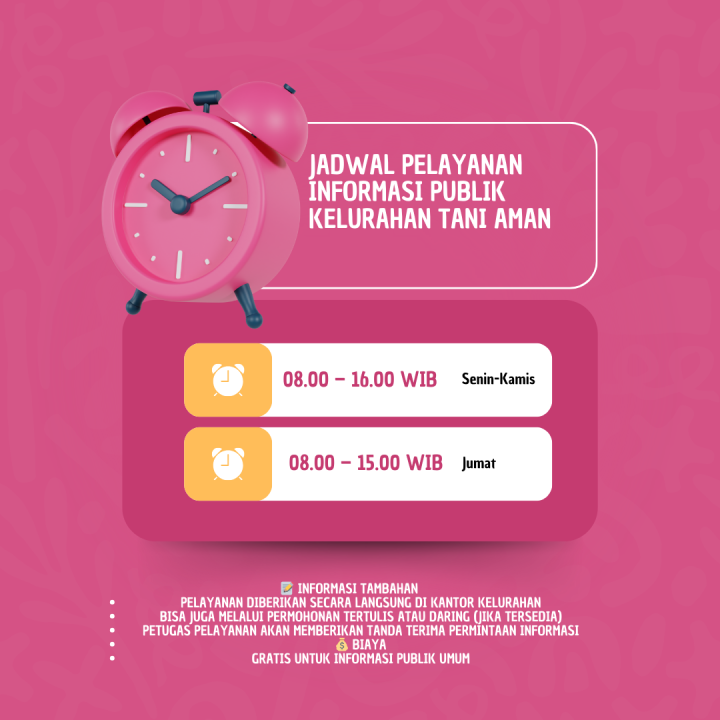 Jadwal pelayanan informasi publik