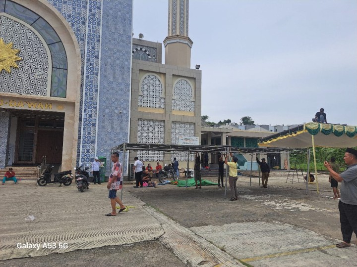 Persiapan Pelaksanaan Pembukaan Musabaqah Tilawatil Qur'an (MTQ) Ke XLVII (47) Tingkat Kecamatan Samarinda Ulu di Kelurahan Teluk Lerong Ilir Hari Kamis Tanggal 20 Februari 2025 di Lapangan Masjid Ad-Da'wah Jl. Siradj Salman Masjid Muhammadiyah