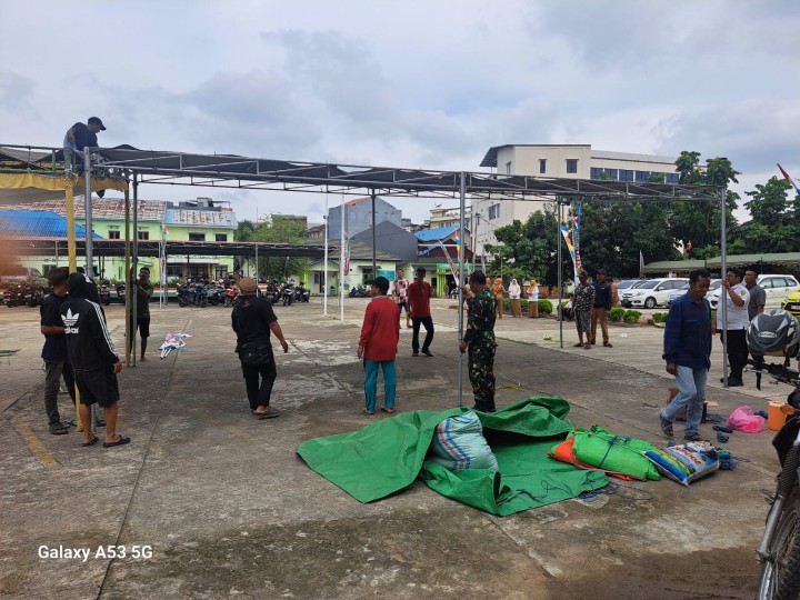 Persiapan Pelaksanaan Pembukaan Musabaqah Tilawatil Qur'an (MTQ) Ke XLVII (47) Tingkat Kecamatan Samarinda Ulu di Kelurahan Teluk Lerong Ilir Hari Kamis Tanggal 20 Februari 2025 di Lapangan Masjid Ad-Da'wah Jl. Siradj Salman Masjid Muhammadiyah