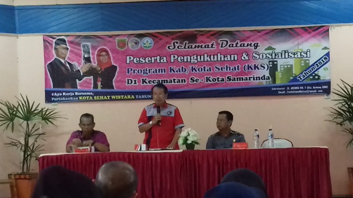 Pengukuhan dan Sosialisasi Program Kab.Kota Sehat (KKS) di Kecamatan Se-Kota Samarinda pada Kamis, 18 Oktober 2019