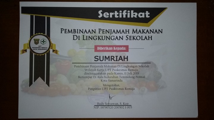 Daftar Peserta Pembinaan Penjamah Makanan di Kelurahan Temindung Permai tahun 2019