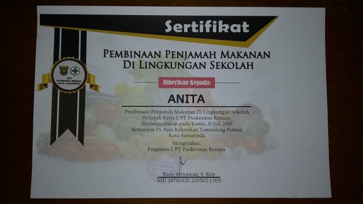 Daftar Peserta Pembinaan Penjamah Makanan di Kelurahan Temindung Permai tahun 2019