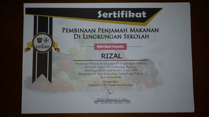 Daftar Peserta Pembinaan Penjamah Makanan di Kelurahan Temindung Permai tahun 2019