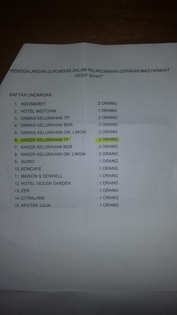 Penggalangan Dukungan Dalam Pelaksanaan Gerakan Masyarakat Hidup Sehat Oleh UPT. Puskesmas Remaja di Aula Panti Tresna Werdha Nirwana Putri - 23 Oktober 2019