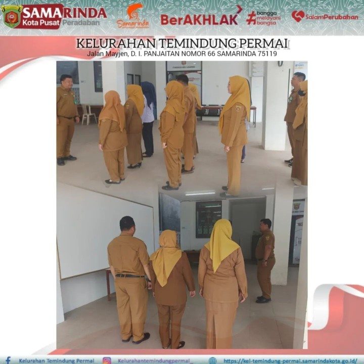 Apel pagi di Aula Kelurahan Temindung Permai dipimpin oleh Sekretaris Kelurahan Temindung Permai KASMILAH SULIYANTO, SE