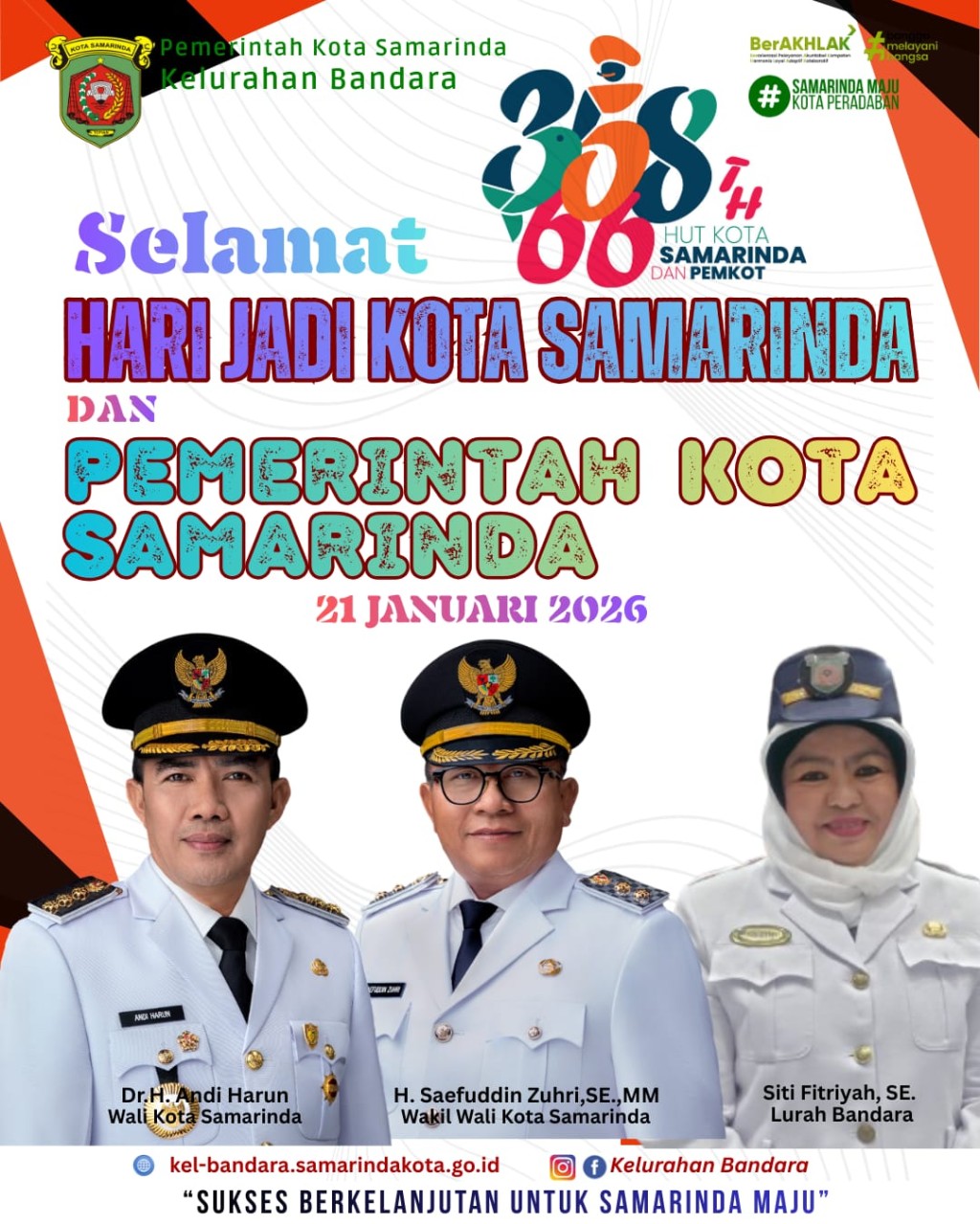 Selamat Hari Jadi Kota Samarinda Ke-358 Kota Samarinda dan HUT Ke-66 Pemerintah Kota Samarinda