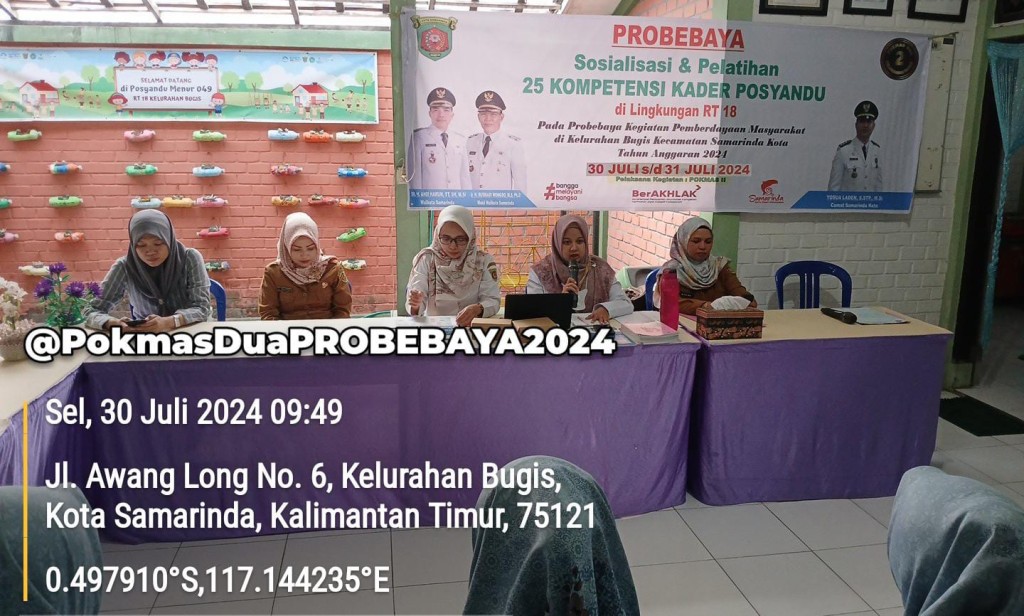 Sosialisasi dan Pelatihan 25 Kompetensi Kader Posyandu di Lingkungan RT.18 Kelurahan Bugis