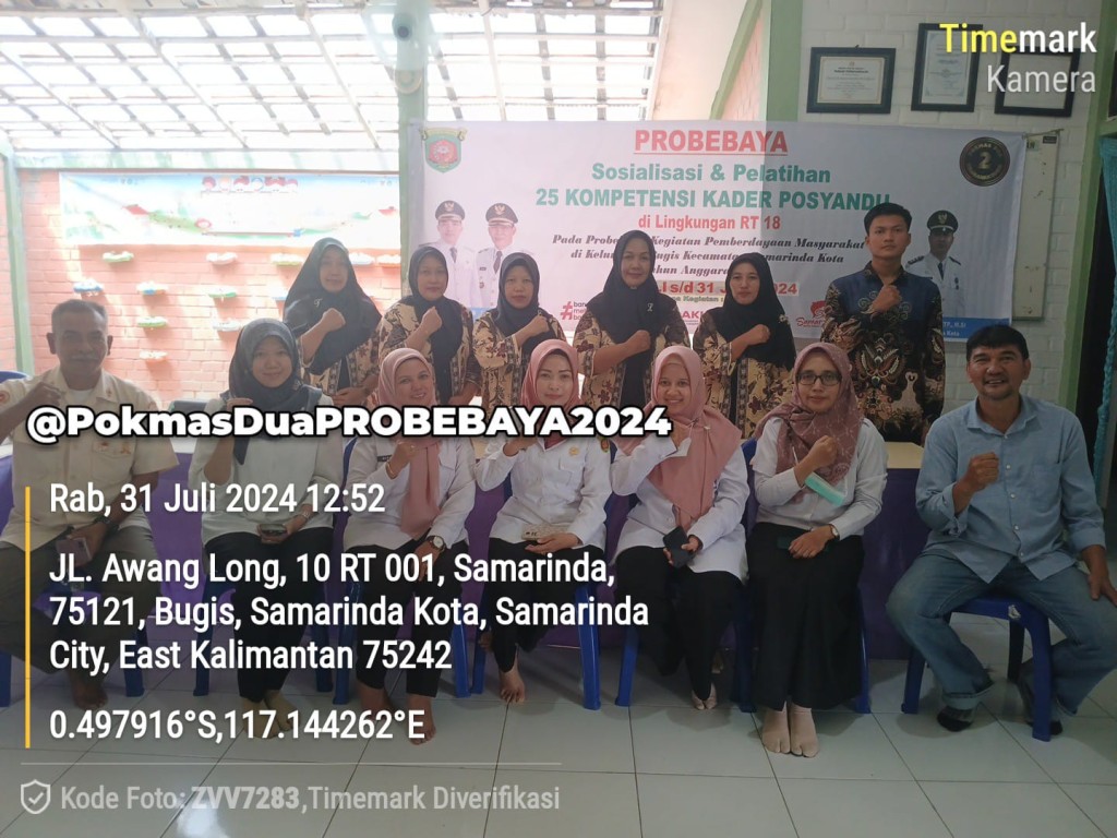 Penutupan Sosialisasi dan pelatihan 25 kompetensi Kader Posyandu di lingkungan RT 18 Kelurahan Bugis