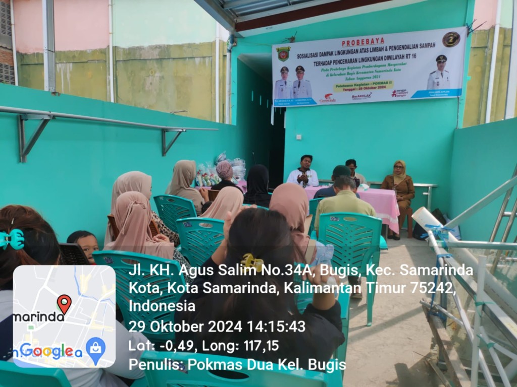 Sosialisasi Dampak Lingkungan Atas Limbah dan Pengendalian Sampah Terhadap Pekerjaan Lingkungan RT. 16 Kelurahan Bugis