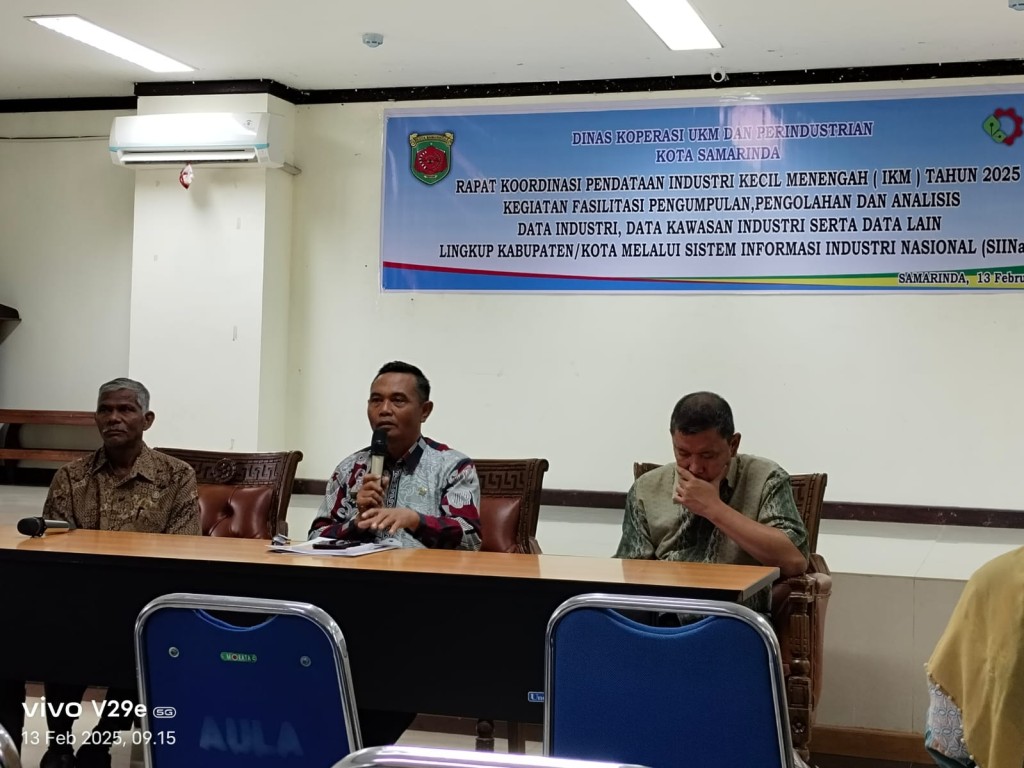 Rapat Koordinasi Pendataan Industri Kecil Menengah (IKM) di Dinas Koperasi, UKM dan perindustri Kota Samarinda