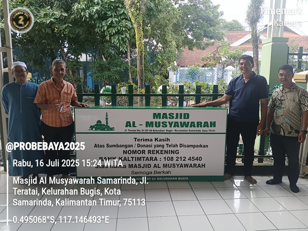 Peningkatan Sarana Ibadah: Probebaya Fasilitasi Neon Box Masjid Al Musyawarah