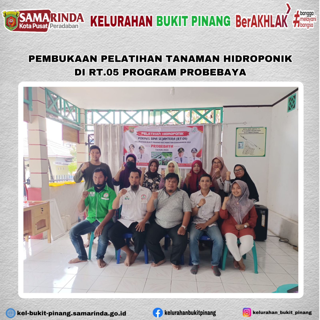 Pembukaan Pelatihan Tanaman Hidroponik di RT.05 Perum Puspita Kegiatan Pemberdayaan Masyarakat Program Probebaya