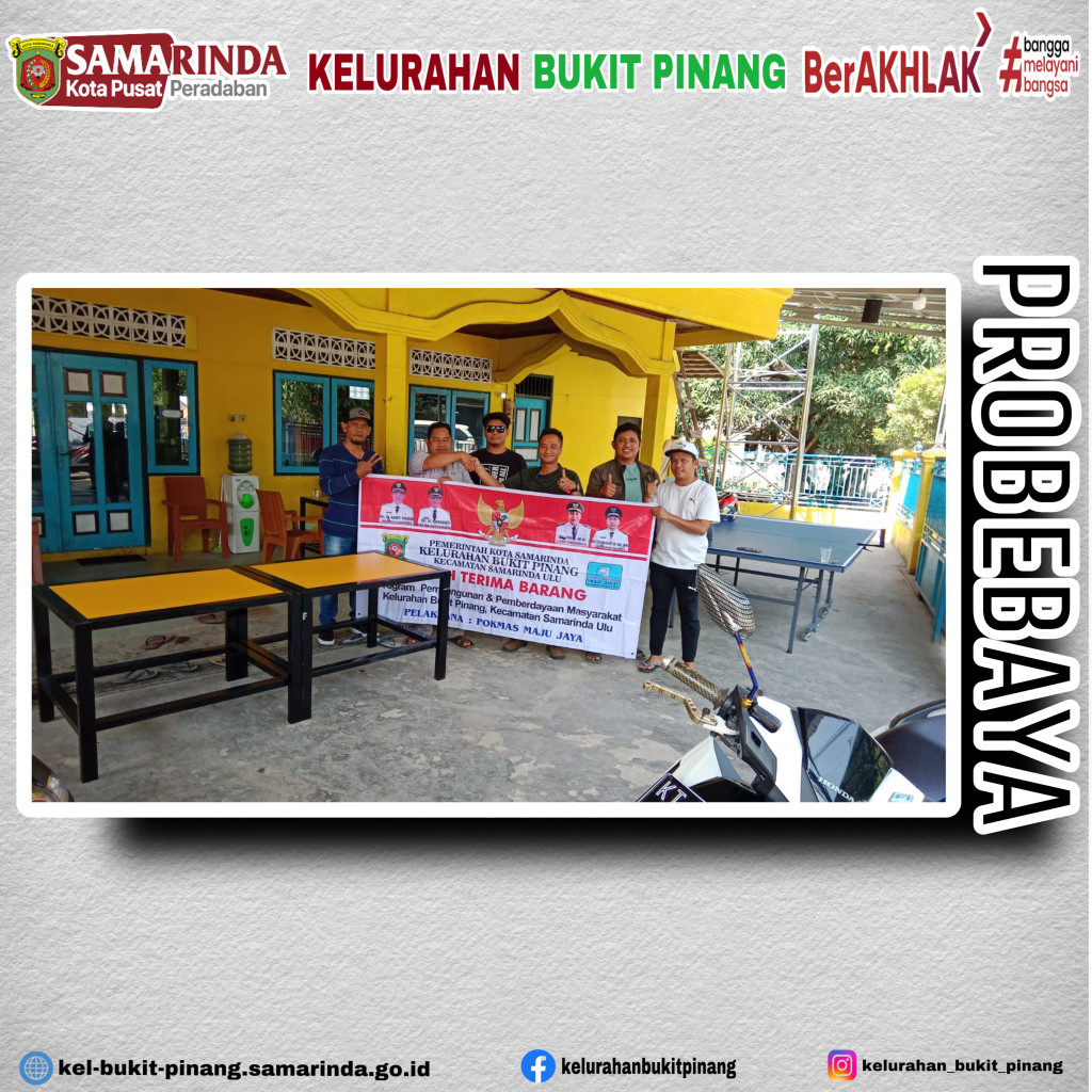 Serah Terima Barang Kegiatan Sarana dan Prasarana di RT.17 Program "PROBEBAYA" Tahun 2023